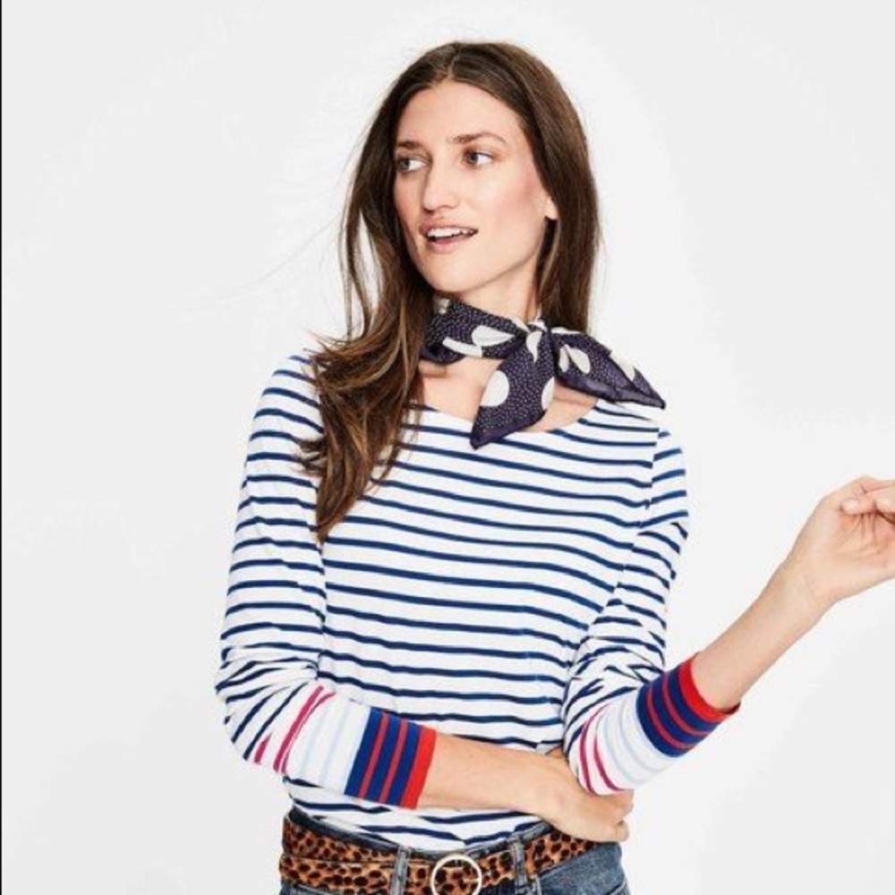 Boden striped long sleeved Breton, size 8